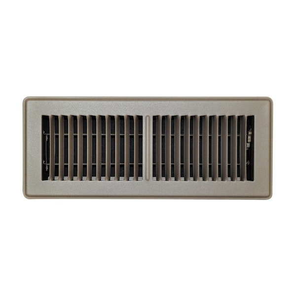 True Aire Tru Aire 4 in. H X 14 in. W 2-Way Powder Coat Brown Steel Floor Register C150MB 04X14 - main